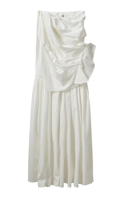 The Garment Bazaar Cotton Draped Gown In White