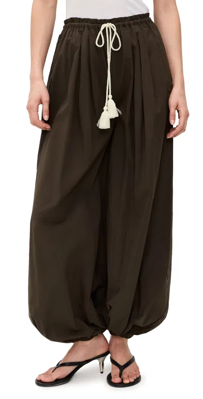 The Garment Bazaar Pants Chocolate In Green