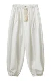 The Garment Bazaar Wide-leg Cotton Pants In White