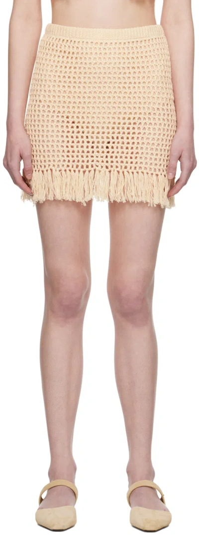 The Garment Egypt Cotton Blend Knit Mini Skirt In Beige