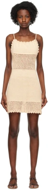 The Garment Beige Halter Minidress In Linen 608