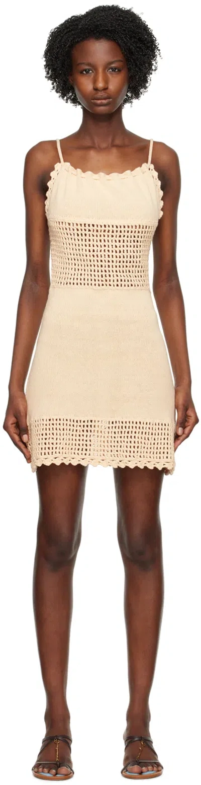 The Garment Beige Halter Minidress In Linen 608