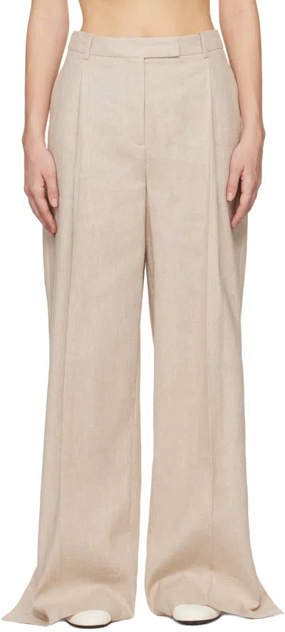 The Garment Beige Lino Trousers In 608 Linen