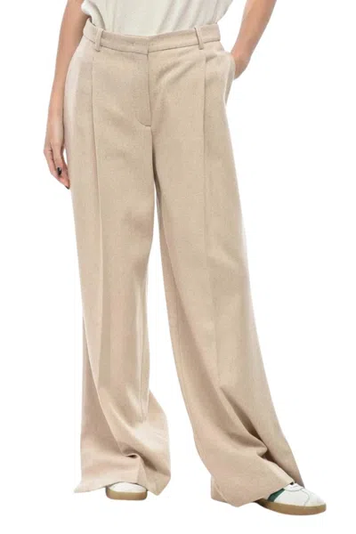 The Garment Beige Tailored Pleated Pants In Neutral