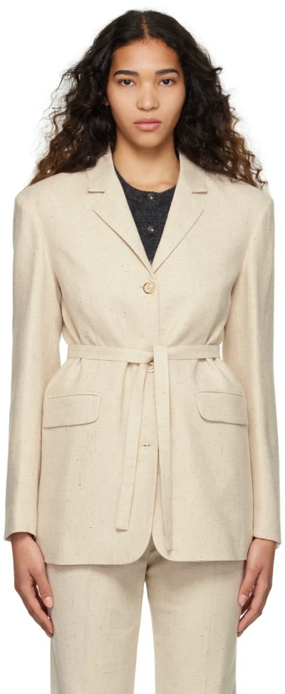 The Garment Beige Taranto Oversized Blazer In Linen 608