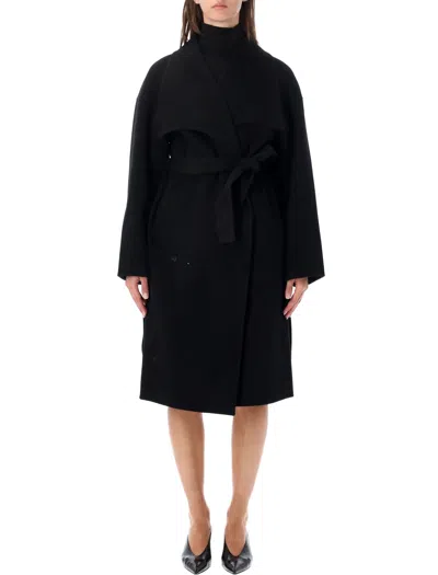 The Garment Belted Wrap Coat In Black