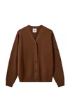 The Garment Bergen Dad Wool Cardigan In Brown