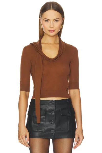 The Garment Bergen Scarf Knit Sweater In Cinnamon In Brown