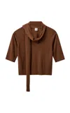 The Garment Bergen Scarf Neck Knit Top In Brown