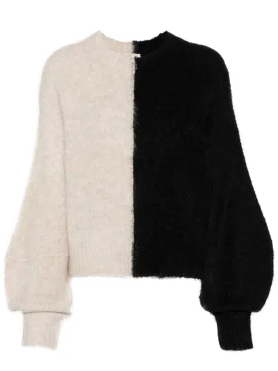 The Garment Bern Alpaca Blend Knit Sweater In Oyster/black