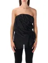 The Garment Gilian Draped Chiffon Bustier Top In Black