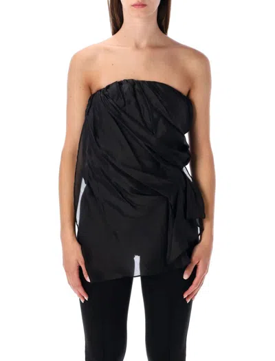 THE GARMENT THE GARMENT BLACK GILIAN DRAPED BUSTIER TOP