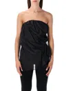 The Garment Gilian Draped Chiffon Bustier Top In Black
