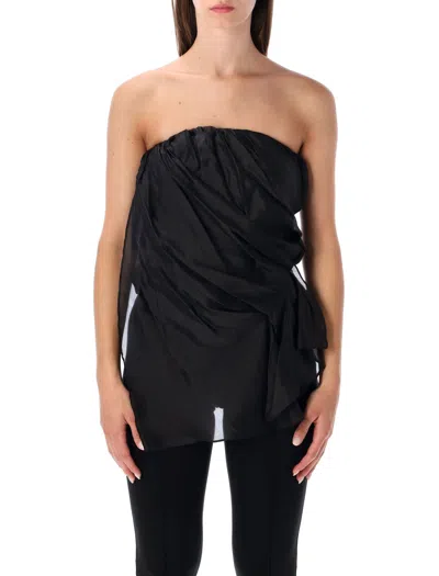 THE GARMENT THE GARMENT BLACK GILIAN DRAPED BUSTIER TOP