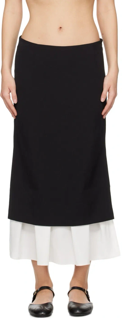 The Garment Black Treviso Midi Skirt In 050 Black