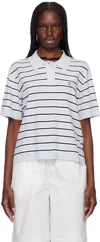 The Garment Madison Knit Polo Top In 901 Light Blue/black