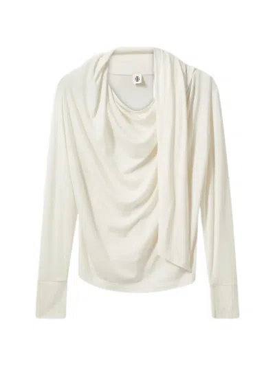 The Garment Breanna Draped Long-sleeve T-shirt In Neutral