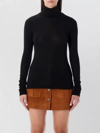 The Garment Bree Long Sleeve Turtleneck Knit Top In Transparent