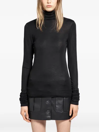 The Garment Bree Long-sleeve Turtleneck T-shirt In Black