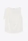 The Garment Brooke Crewneck Linen Top In White