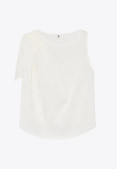 The Garment Brooke Crewneck Linen Top In White