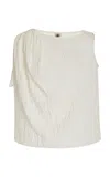 The Garment Brooke Linen-cotton Top In Ivory