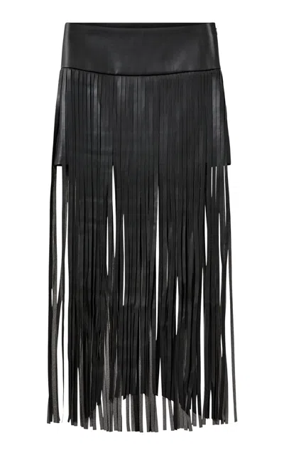 The Garment Brooklyn Fringe Skirt In Black