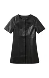 The Garment Brooklyn Leather Mini Dress In Black