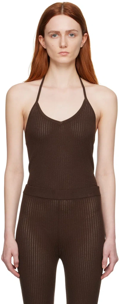 The Garment Marmont Stretch Viscose Top In Espresso 514