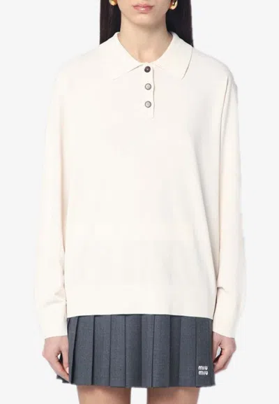 The Garment Buttoned Polo T-shirt In White