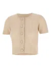 The Garment Buttoned Short-sleeve Roma Mini Knitwear In Neutral