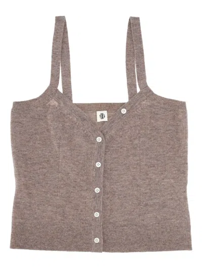 The Garment Buttoned Top In Brown