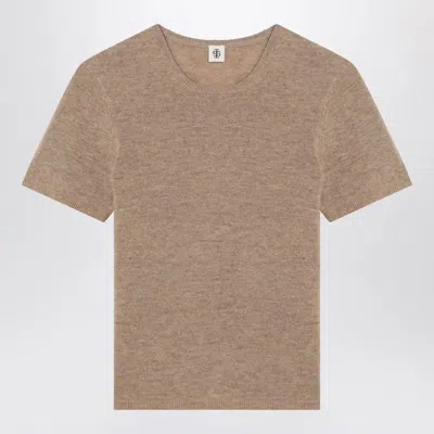 The Garment Wool Crewneck Short-sleeved Top In Brown