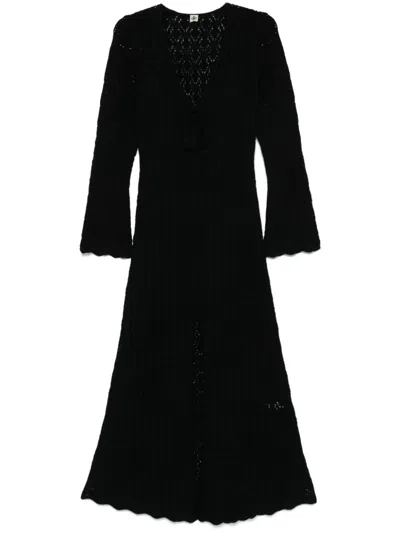 The Garment Canada Wool Crochet Long Dress In Multicolor