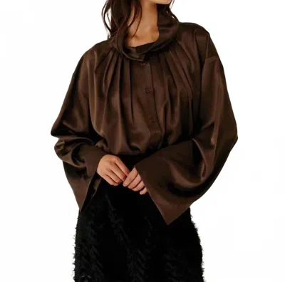 The Garment Cata Kimono Shirt In Espresso In Brown