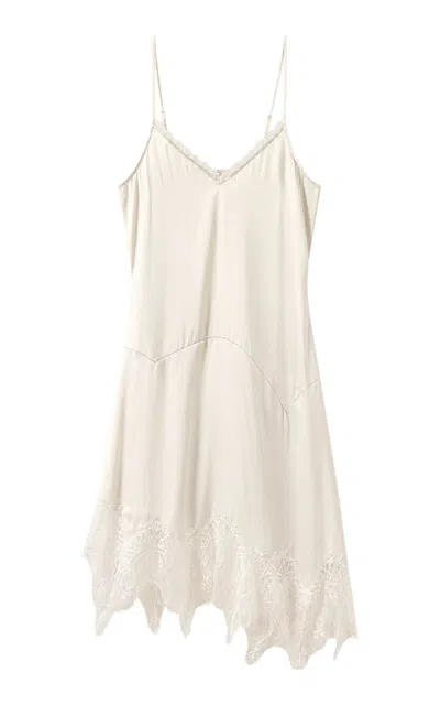 The Garment Cata Silk-blend Asymmetric Mini Dress In Off-white