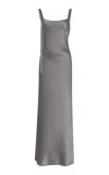 The Garment Catania Silk Maxi Slip Dress In Gray