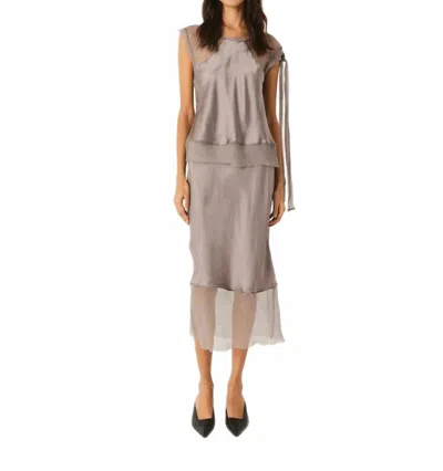 The Garment Catania Silk Skirt In Smoke In Gray