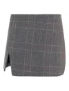The Garment Wool Blend Skirt With Check Pattern In Gray