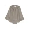 The Garment Scarf-detail Coat In Gray