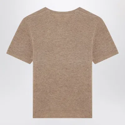 The Garment Wool Crewneck Short-sleeved Top In Brown