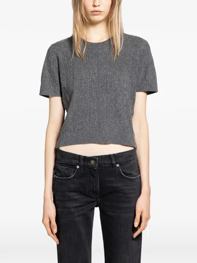 The Garment Como Cable-knit Top In Gray