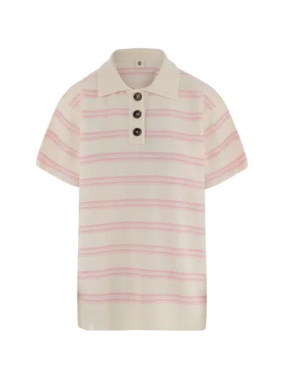 The Garment Como Dads Striped Short-sleeve Polo Shirt In Neutral