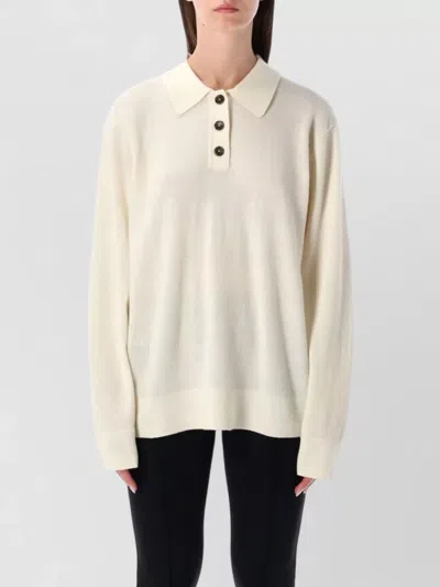 The Garment Como Knit Polo Shirt Ribbed Cuffs Hem In Yellow