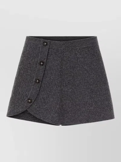 The Garment Como Miniskirt Asymmetrical Hem Buttons In Gray