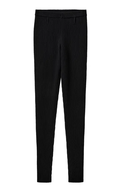 The Garment Como Ribbed Wool Leggings In Black