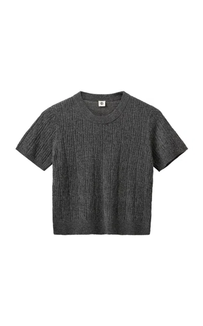 The Garment Como Ribbed Wool Top In Grey