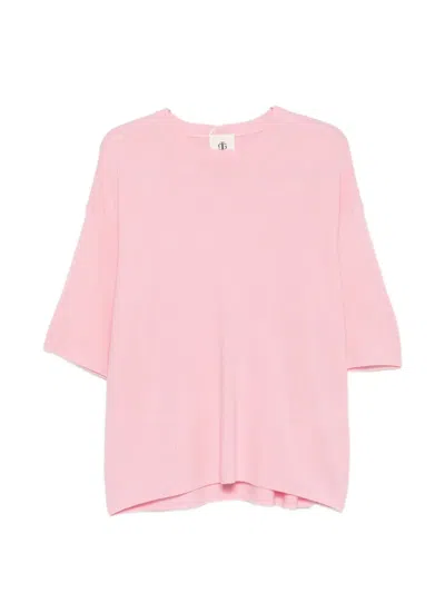 The Garment Como Short-sleeve Knitted T-shirt In Pink