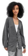 The Garment Grey Melange Como Sleeve Wool Cardigan In Gray