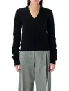 The Garment Como Sleeve Knit Sweater With Flattering V-neck In Black